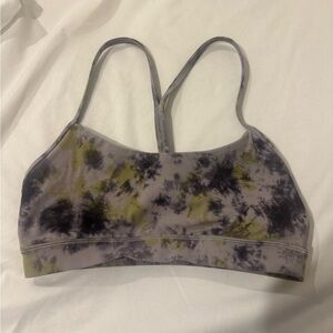 lululemon athletica Gray and Olive Tie-Dye Sports Bra
